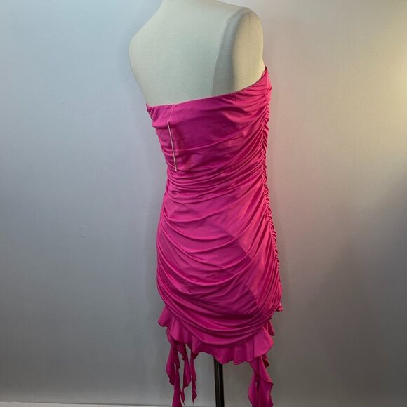 Thirty Thirty Women's Pink Ruched Mini Dress - Juniors Large - NWT - Picture 3 of 6